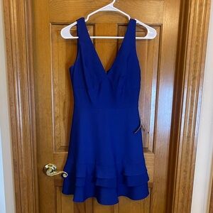 Teeze Me Royal Blue V-Neck Mini Dress